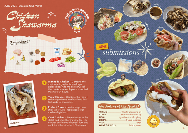 cooking club monthly graphic