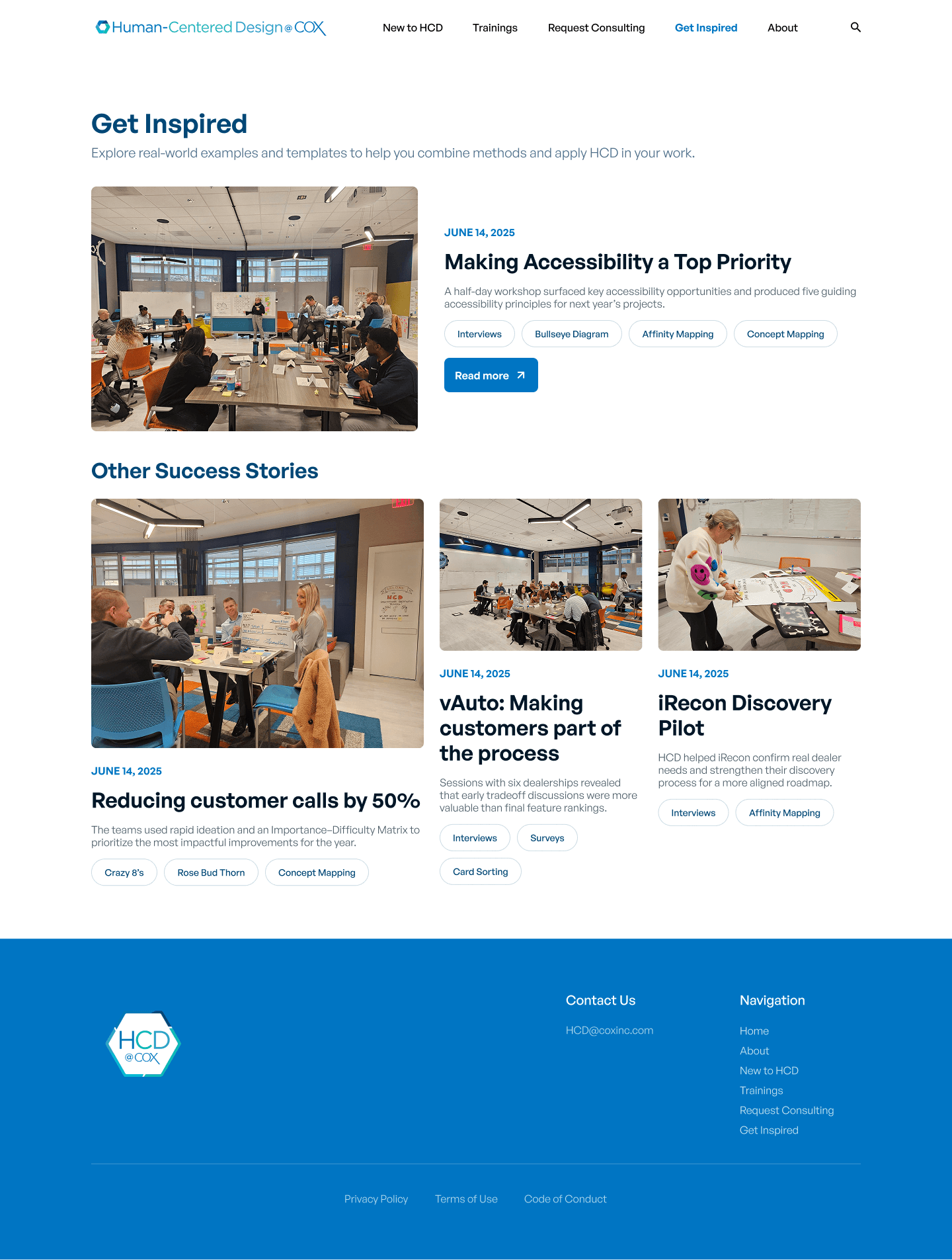 Get inspired page